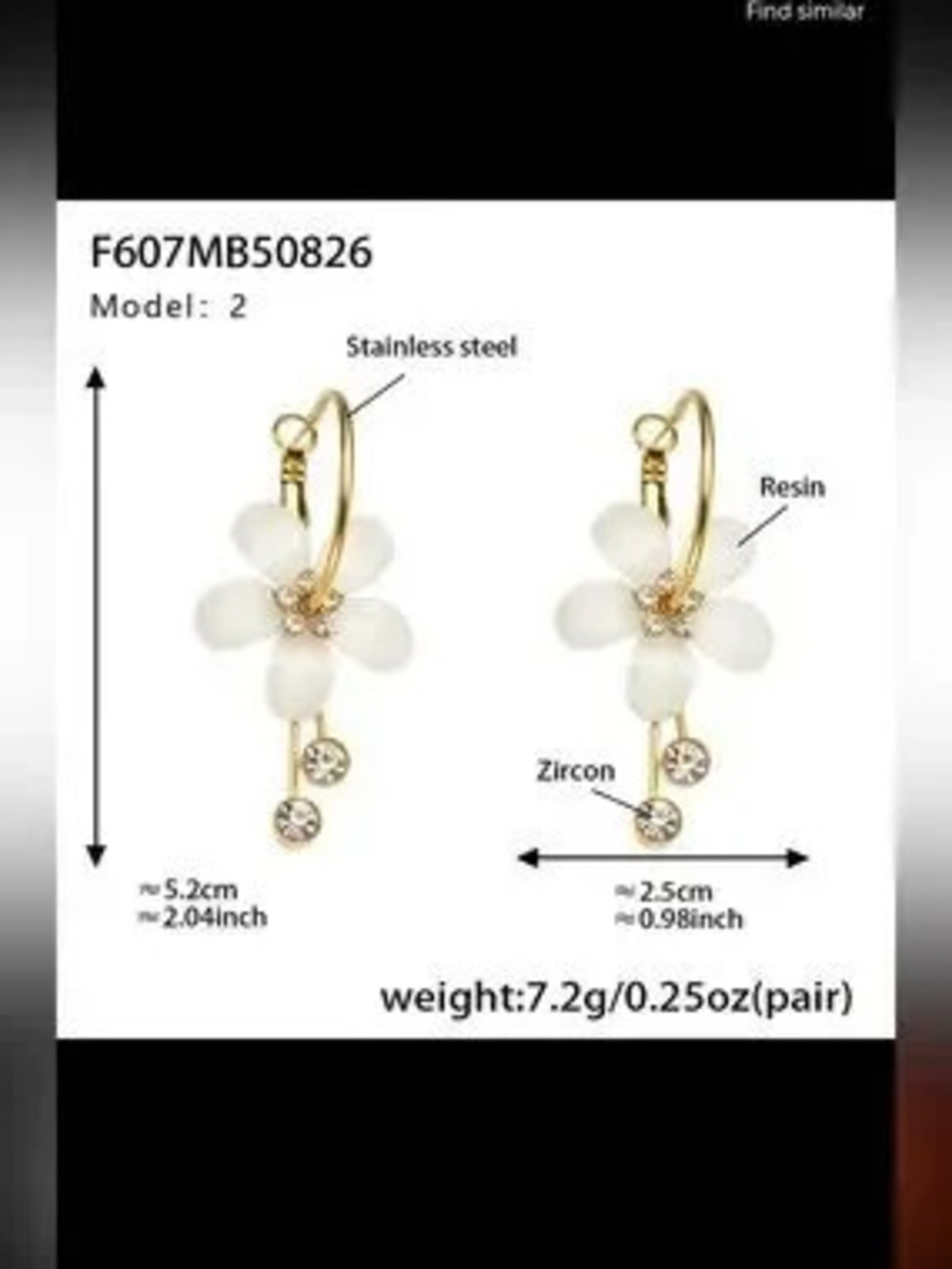 Anthropologie Gold Hoop Earrings with Cream Floral Charms and Crystal Drops